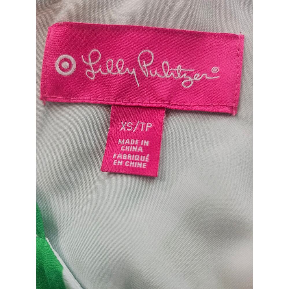 Lilly Pulitzer Green White Halter Jumpsuit Floral Zip up Pockets Sz XS Lined - Picture 8 of 9